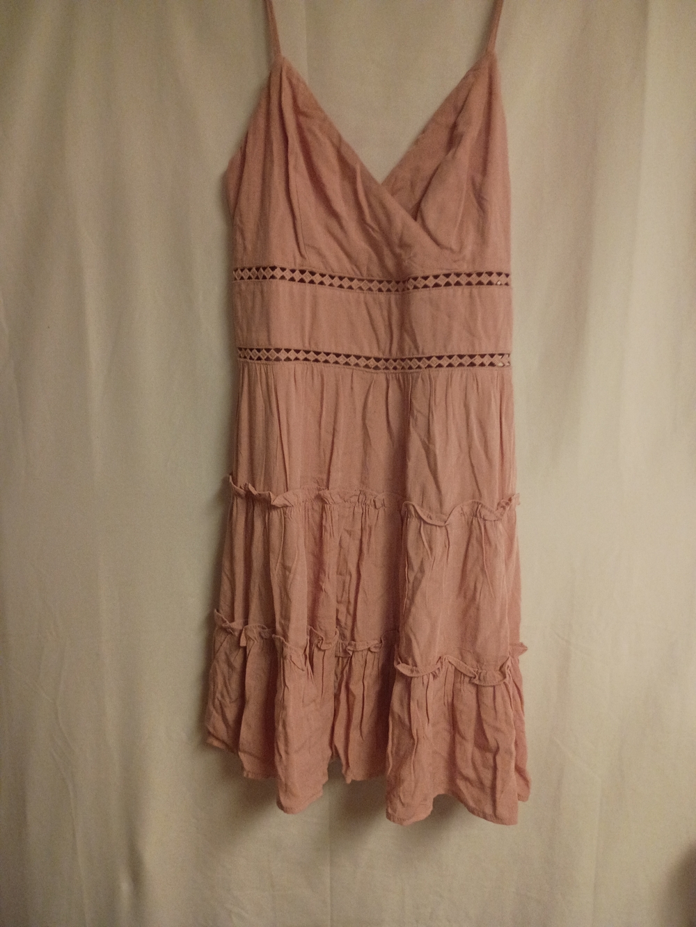 Trixxi Dusty Pink Tiered Spaghetti Strap Sundress - Picture 4 of 5